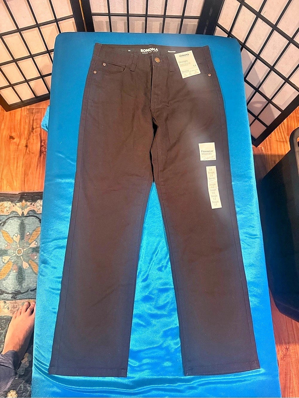 Sonoma Flexwear Straight Leg Pants in Black Size 14 (G3)